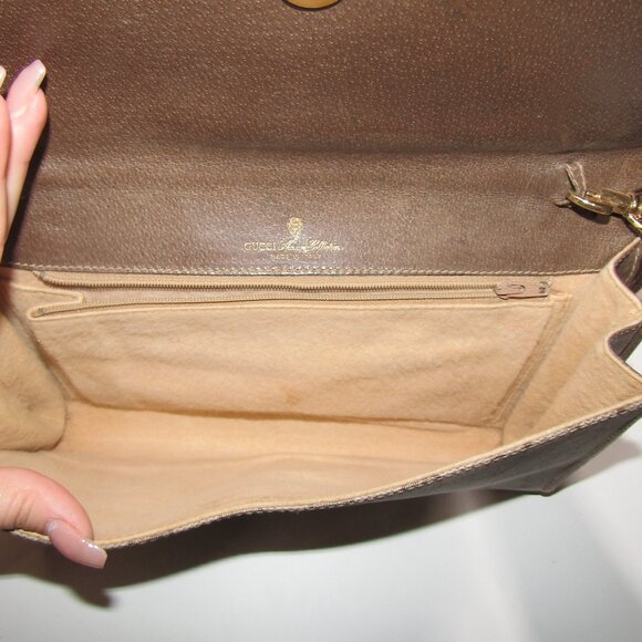 Gucci Brown Monogram Shoulder Bag - Picture 7 of 15